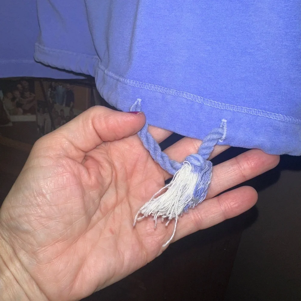 XL/XXL Stretchy Fresh Produce Blue Distressed Sweatshirt. Runs small ! - Picture 6 of 15